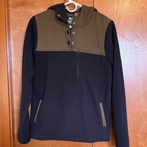 Dakine Mens Two-Tone Hooded Fleece - Black & Olive size M